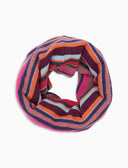 Scaldacollo multiuso unisex pile rosa righe multicolor
