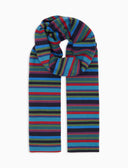 Unisex-Schal aus Fleece, blau, mehrfarbig gestreift