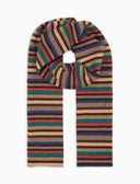 Sciarpa unisex pile beige righe multicolor - Gallo 1927 - Official Online Shop