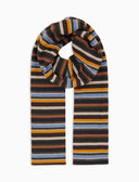 Sciarpa unisex pile grigio righe multicolor