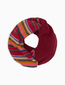Scaldacollo unisex pile bordò righe multicolor - Gallo 1927 - Official Online Shop