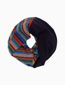 Scaldacollo unisex pile blu righe multicolor - Gallo 1927 - Official Online Shop
