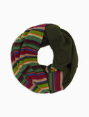 Scaldacollo unisex pile verde righe multicolor - Gallo 1927 - Official Online Shop