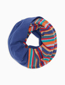 Scaldacollo unisex pile azzurro righe multicolor