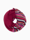 Scaldacollo unisex pile rosa righe multicolor