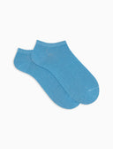 Women's solid light blue cashmere invisible socks