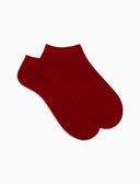 Calze fantasmini donna cashmere rosso tinta unita