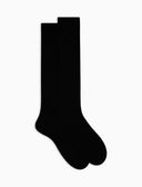 Calze lunghe donna cashmere nero costa tinta unita