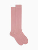 Calze lunghe donna cashmere rosa costa tinta unita - Gallo 1927 - Official Online Shop