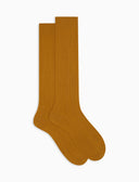 Calze lunghe donna cashmere giallo costa tinta unita - Gallo 1927 - Official Online Shop
