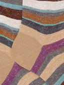 Calze lunghe uomo cotone e lino righe multicolor beige - Gallo 1927 - Official Online Shop