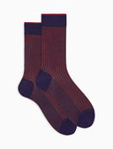 Men's short purple plated cotton socks
