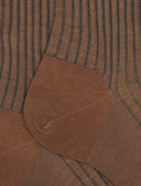 Calze lunghe uomo cotone marrone twin rib - Gallo 1927 - Official Online Shop
