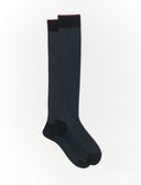 Calze lunghe uomo cotone antracite twin rib