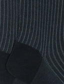 Calze lunghe uomo cotone antracite twin rib