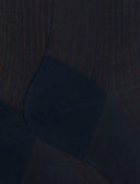 Calze lunghe uomo cotone oltremare/tabacco twin rib - Gallo 1927 - Official Online Shop