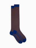 Calze lunghe uomo twin rib blu - Gallo 1927 - Official Online Shop
