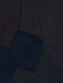 Calze corte uomo cotone oltremare/tabacco twin rib - Gallo 1927 - Official Online Shop