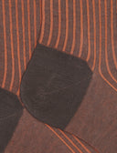 Kurze Herrensocken aus brauner Baumwolle mit Twin-Rib-Muster
