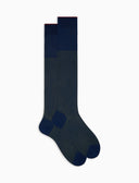 Calze lunghe uomo cotone fantasia cangiante blu - Gallo 1927 - Official Online Shop