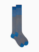 Calze lunghe uomo cotone fantasia cangiante azzurro - Gallo 1927 - Official Online Shop