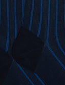 Calze lunghe uomo cotone blu/cosmo twin rib spaziata - Gallo 1927 - Official Online Shop