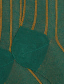 Men's long green spaced twin-rib cotton socks