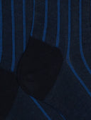 Calze corte uomo cotone blu twin rib spaziata