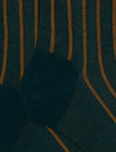Calze corte uomo cotone verde twin rib spaziata - Gallo 1927 - Official Online Shop