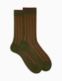 Calze corte uomo cotone verde twin rib spaziata - Gallo 1927 - Official Online Shop