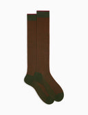 Calze lunghe uomo lana e cotone verde twin rib - Gallo 1927 - Official Online Shop
