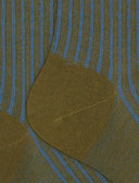 Men's long green twin-rib cotton and wool socks
