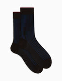 Calze corte uomo lana e cotone marrone twin rib - Gallo 1927 - Official Online Shop