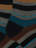 Calze lunghe uomo lana grigio righe multicolor - Gallo 1927 - Official Online Shop