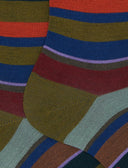 Calze corte uomo lana verde righe multicolor - Gallo 1927 - Official Online Shop