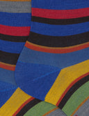 Calze corte uomo lana blu righe multicolor - Gallo 1927 - Official Online Shop