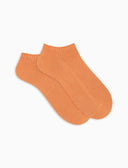 Unsichtbare Herrensocken aus einfarbig orangefarbenem Kaschmir