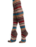 Medias de mujer de lana beige con rayas Multicolor