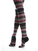 Collant donna lana nero righe multicolor - Gallo 1927 - Official Online Shop