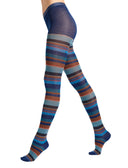 Collant donna lana blu righe multicolor - Gallo 1927 - Official Online Shop