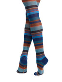Collant donna lana blu righe multicolor - Gallo 1927 - Official Online Shop