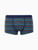 Herren-Boxershorts aus Baumwolle mit bunten blauen Streifen