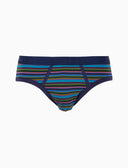 Herren-Slips aus Baumwolle mit bunten blauen Streifen