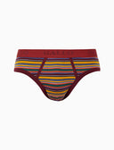 Herren-Slips aus Baumwolle mit bunten gelben Streifen