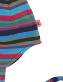 Kinder-Fliegermütze aus Fleece, blau, Multicolor-Streifen