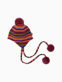 Berretto aviatore bambino pile fucsia righe multicolor - Gallo 1927 - Official Online Shop