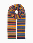 Kinder-Schal aus Fleece in Gelb mit Multicolor-Streifen