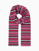 Kinder-Schal aus Fleece in Rosa mit Multicolor-Streifen
