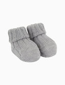 Babbucce bambino lana grigio tinta unita a coste - Gallo 1927 - Official Online Shop