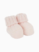 Babbucce bambino lana rosa tinta unita a coste - Gallo 1927 - Official Online Shop